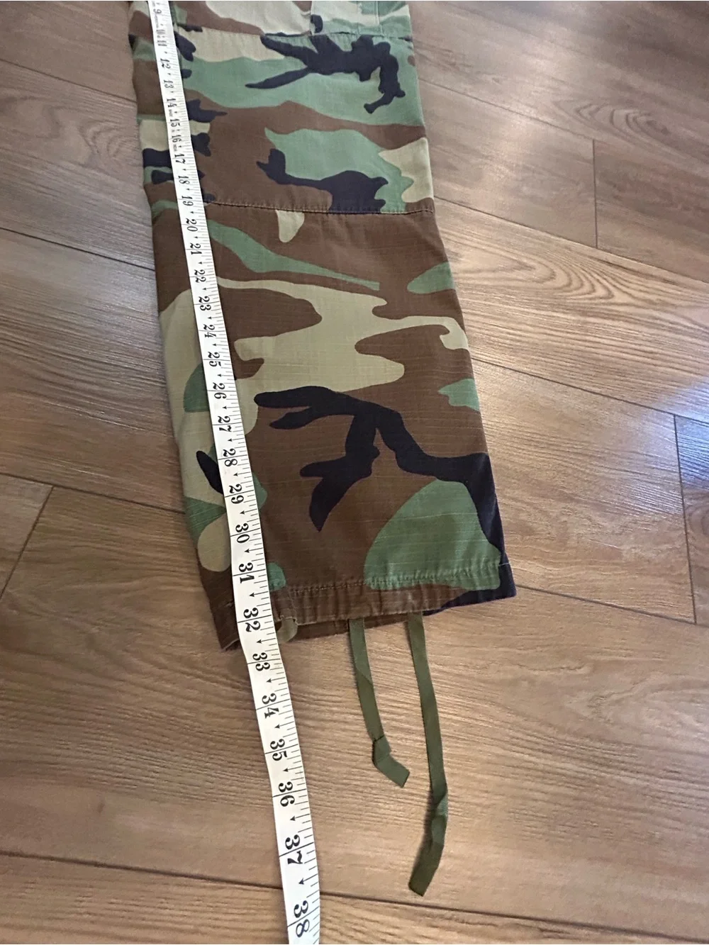 Vintage Woodland Camo Combat Cargo Pants Military Surplus Size Medium Long